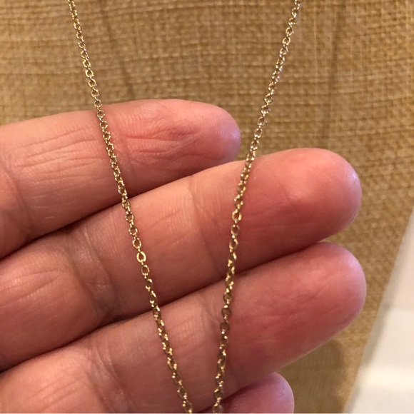 GORGEOUS Loft Necklace long gold tone chain with oval pendant faux tortoise - Picture 9 of 11